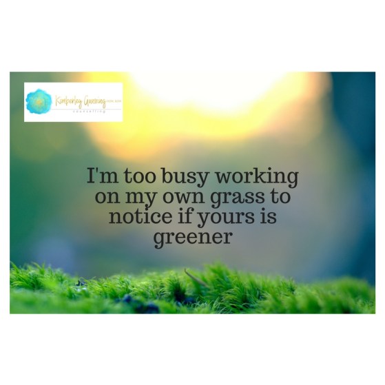 I'm too busy working on my own grass to notice if yours is greener